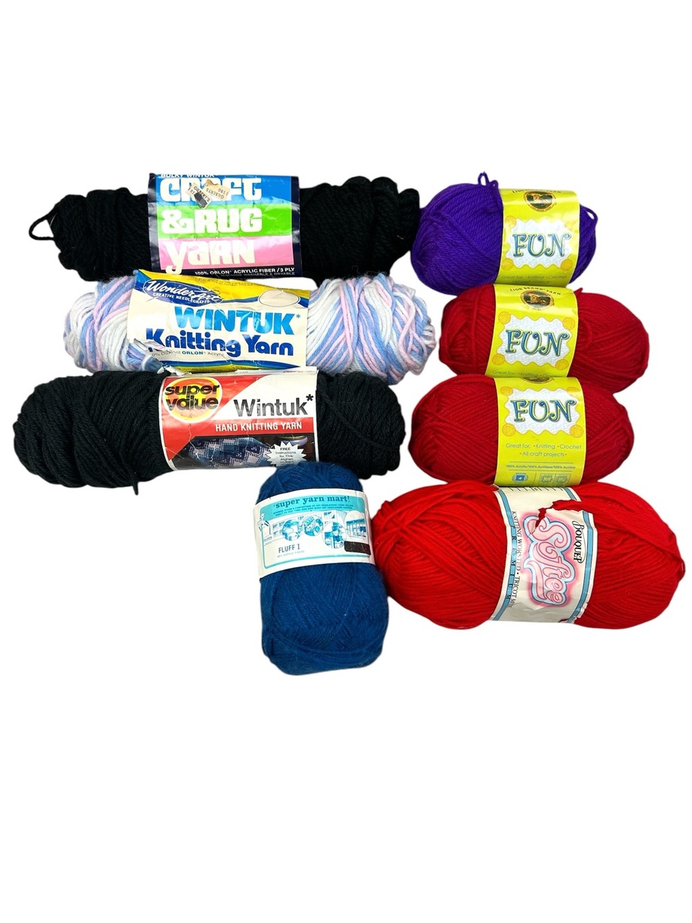 Vintage Mixed Brands Lot Bundle of 8 Colors Knitting Crochet Craft Bundle
